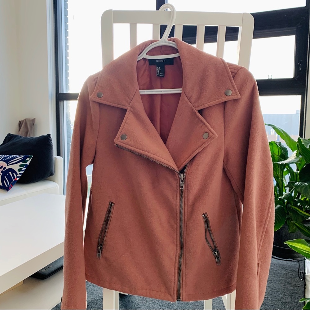 Forever 21 pink leather jacket
